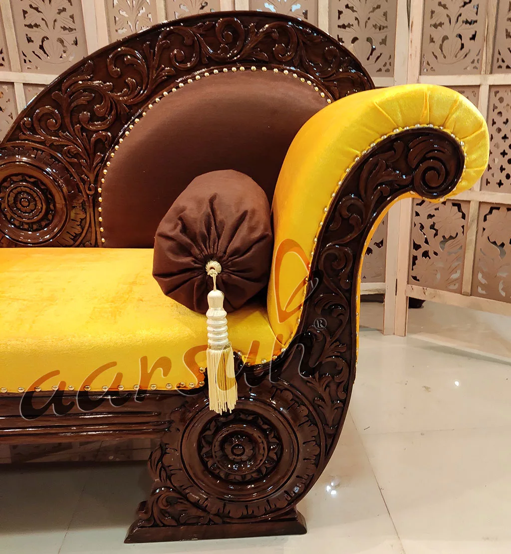 Royal Hand-Carved Chaise Lounge – Couch View 4