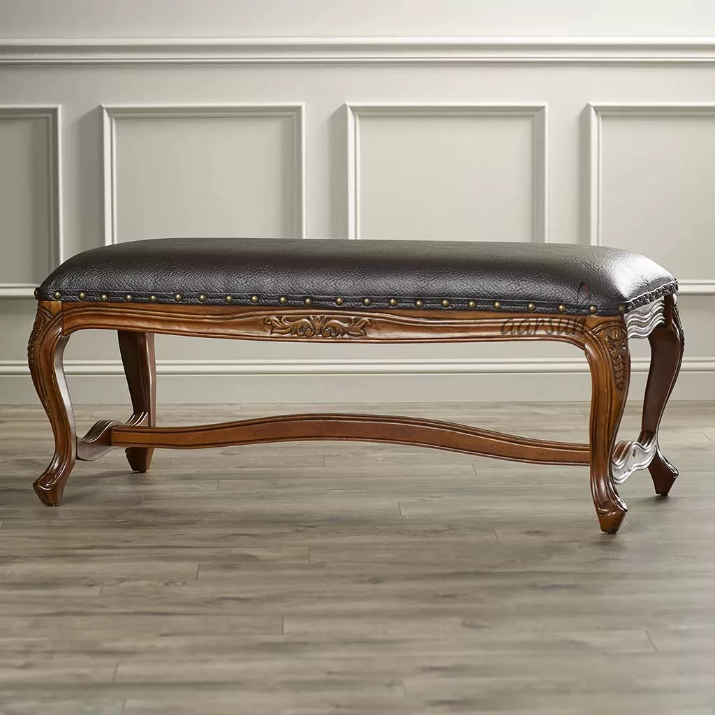 Handcrafted Wooden Accent Bench